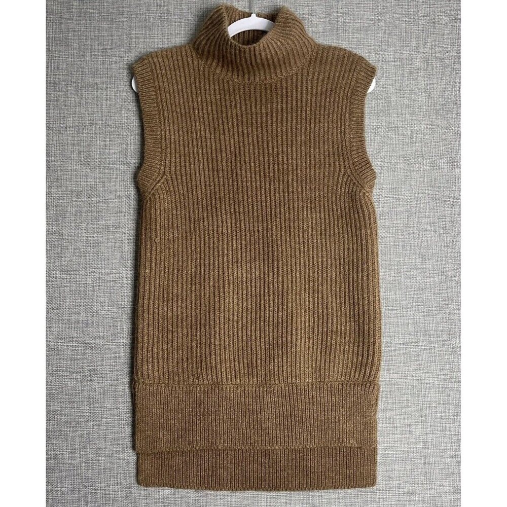 Salt Murphy Wool Sweater Womens Medium Brown Tan Top Sleeveless Alpaca Blend